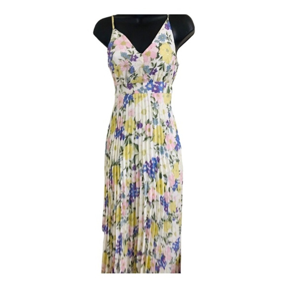 Jessica simpson floral v-neck pleated empire bust belted maxi dress size‎ XS new